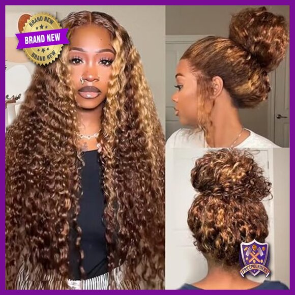 360 Lace Front Wig Human Hair 28 Inch Deep Wave 180 Density Glueless main image 5